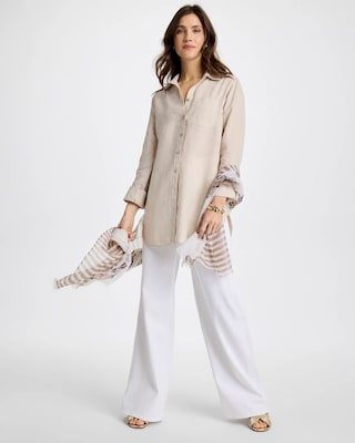 【H】neau linen tops cream No Iron™ Linen Tunic | Chico's